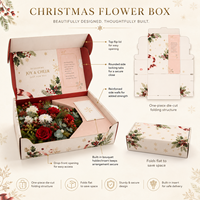 Boîte cadeau de Noël de luxe personnalisée avec insert imprimé en carton ondulé pour les bouquets de roses, les cadeaux de fêtes et le Nouvel An