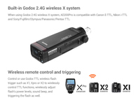 Flash de Poche Godox AD200 Pro AD200Pro 200Ws 2.4G Stroboscopique 1/8000 HSS, 500 Éclairs à Pleine Puissance