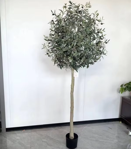 Commercio all'ingrosso della fabbrica di vendita calda al coperto esterno decorativo verde foglie artificiali piantato albero di olivo con la pentola - Product Image 6