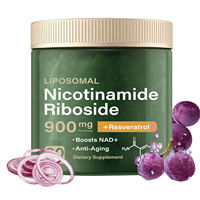 Formula OEM EEffective Pengiriman Cepat NAD+ Resveratrol Liposomal Nicotinamide Riboside Suplemen Nad 900mg 80 Kapsul