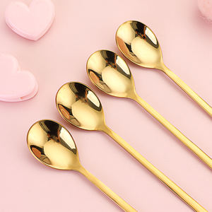 Ensemble de cuillères en acier inoxydable dorées pour la Saint-Valentin, 26 <span class=keywords><strong>lettres</strong></span> anglaises, breloques pour cuillères, cadeau de porte - Product Image 4