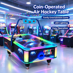 Mesa de Hockey de Aire para Adultos, Máquina de Juego Arcade con Tira de Luces LED, Marcador Digital, para Dos Jugadores, con Ruedas, para Centros Comerciales - Product Image 2