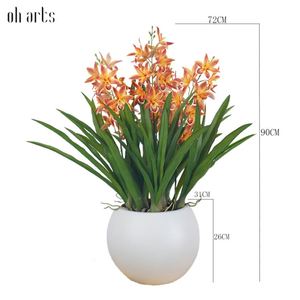 Oh Arts Fleurs Artificielles Orchidées Phalaenopsis en Soie, Fleurs Artificielles au Toucher Réel, Orchidées Près de Moi - Product Image 2