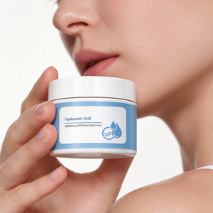 Crème visage à l'acide hyaluronique composé avec squalane et extrait de probiotiques, hydratant doux pour peaux sèches et rugueuses - Product Image 2
