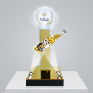 แท่นโชว์ขวดเบียร์แบบกำหนดเองพร้อมไฟ LED สำหรับงานแสดงสินค้าและนิทรรศการ - Product Image 1