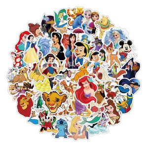 50pcs autocollants adhésifs jouets pour enfants belle bande dessinée neige blanche <span class=keywords><strong>Ariel</strong></span> Belle princesse autocollant cadeaux promotionnels étanche - Product Image 2