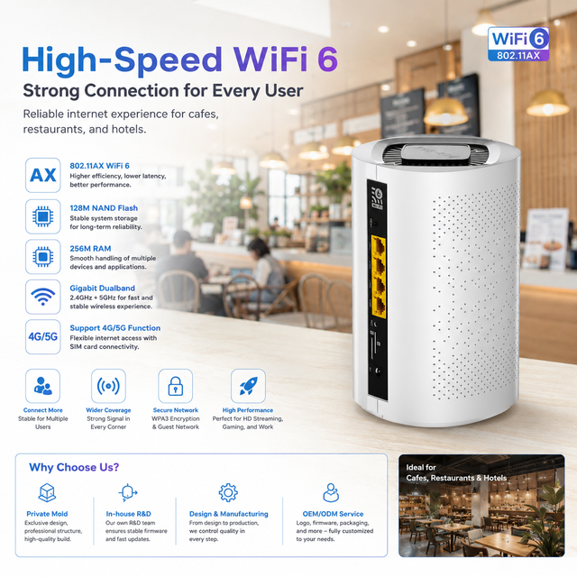 Hardware Personalizzato WiFi Per Camper 5G Hotspot Unlocked WFI6 Wireless Connettivita Rurale 5G 4G 5G LTE Cellular Routers