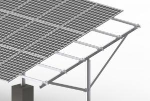 Support de montage de panneau solaire anodisé GT, configuration en ligne à <span class=keywords><strong>double</strong></span> renfort pour carports sur <span class=keywords><strong>toit</strong></span>, 55 m/s - Product Image 2