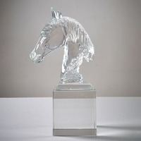 Tête de cheval en résine, sculpture animale artificielle, statue, figurines décoratives, accessoires de décoration pour le salon