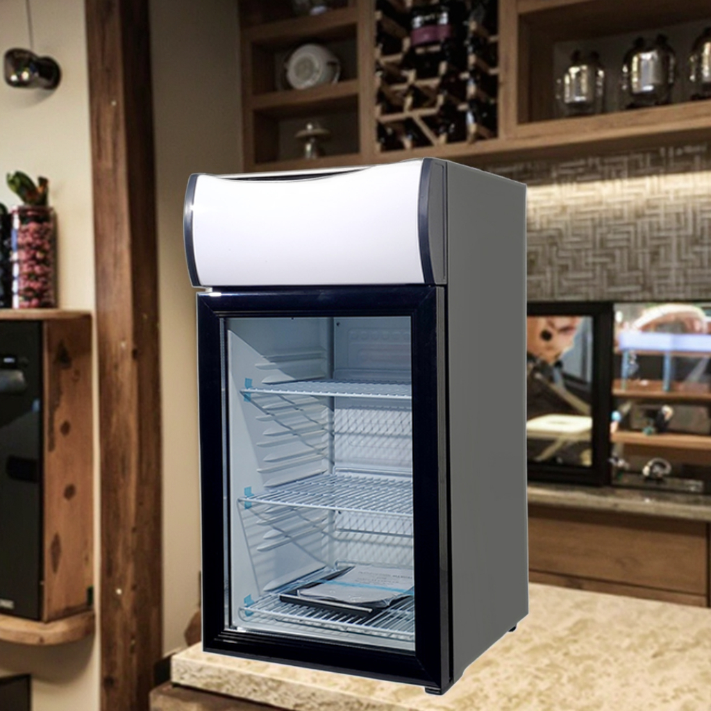 Meisda SC52B 52L Colored LED Countertop Display Mini Refrigerator with Lamp Box