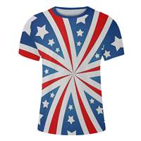 Drapeau américain 4 juillet T-shirts graphiques à manches courtes pour hommes Chemise patriotique Custom Wholesale Street Sportswear Tops T Shirts