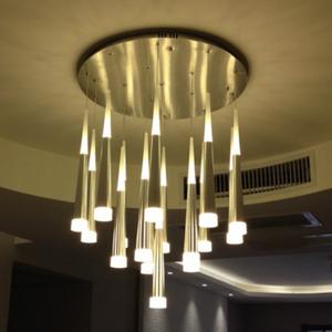 Sliver Hanger Buis Licht Goud Trappen Hanglamp Goud Roze Trap Kroonluchter Moderne - Product Image 2