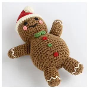 CE/ASTM 2024 Soft Stuffed Toys Crochet Toys Handmade Amigurumi Toys Crochet Animals Gingerbread Man For Children Gift