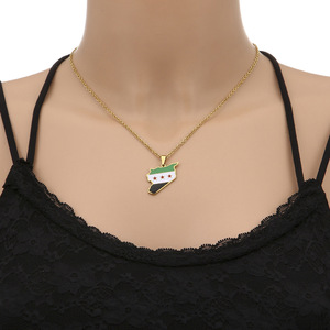 High Quality Green White Black Free Syrian Flag <b>Map</b> Syrian Freedom Necklaces Gift Wholesale - Product Image 4