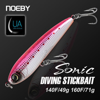 NOEBY 140F/160F Bonito Kingfish Maquereau Thon FAT HEAD FLOATING HEAVY-DUTY 4X TREBLE HOOKS Sonic Diving Stickbait