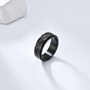Stainless Steel Rotating <b>Ring</b> With Eye Of Horus Geometric Design Unisex Jewelry Gift For Anxiety Relief - Product Image 4