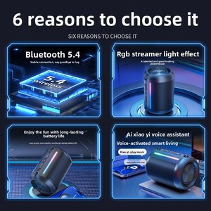 Altoparlante Portatile da Esterno BT5.4 IPX4 Impermeabile HiFi Bassi Profondi Luce RGB AI Voice Vivavoce Comandi Vocali Lunga Durata della Batteria - Product Image 2