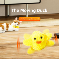 Jouets pour chats Canard battant Jouets pour oiseaux électriques Jouet en peluche lavable pour chat avec capteur de vibration à l'herbe à chat