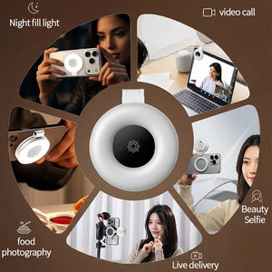 Anneau lumineux magnétique pour selfie compatible avec les iPhone 17, 16, 15, 14, 13 Pro, LED pour photographie, vidéo TikTok en direct, rechargeable, portable, format poche - Product Image 3