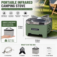Réchaud de camping au gaz butane, structure séparée, pliable, coupe-vent, léger, portable, pour la randonnée, le pique-nique, la cuisine en plein air, Oxford