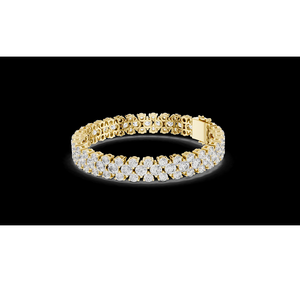 Joyería de Lujo Elegante y Brillante de Plata de Ley con Oro Rosa y Doble Hilera de Diamantes Cultivados en Laboratorio para Mujer, Regalo para Fiesta - Product Image 5