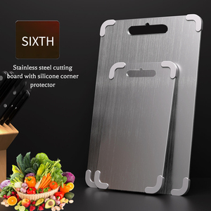 창의적인 미끄럼 방지 벨트 도마, 두꺼운 실리콘 스테인리스 스틸 코너 고기 과일 반죽용 커팅 보드 - Product Image 3