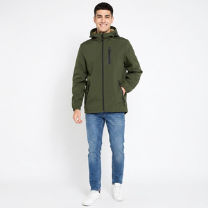 Chaqueta Cortavientos con Capucha Personalizada para Hombre, Impermeable, Transpirable, con Cremallera, Ropa Deportiva, Ropa de Calle, Nailon - Product Image 1