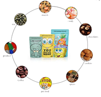 Sachet personnalisé imprimé pour biscuits, avec fenêtre transparente, refermable, en papier kraft, pour emballage de brownies, biscuits, lait et gelée