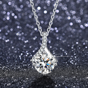 Collier en zircon en forme de cœur, de fleur et de bois de cerf, avec une grande pierre Mossan, vente chaude 2025, pour un cadeau de mariage ou d'anniversaire - Product Image 3