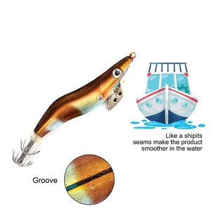 Esca Luminosa in Plastica ABS a Forma di Calamaro, Esca per Gamberi, <span class=keywords><strong>Esche</strong></span> Artificiali per <span class=keywords><strong>Seppie</strong></span>, Spinner Bait per Fiumi, Laghi e Torrenti con 3.0 #   Gancio - Product Image 3
