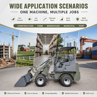Chargeuse sur pneus électrique LOGWAY avec capacité de charge nominale de 800 kg, direction flexible pour les zones de travail étroites, livraison gratuite