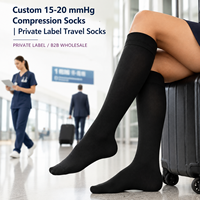Chaussettes de compression en gros 15-20 mmHg pour les détaillants de vêtements de travail et les acheteurs de vêtements de travail, avec développement de logo personnalisé