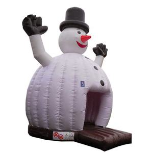 2020 عيد الميلاد في الأماكن المغلقة في الهواء الطلق الأبيض تفجير نطاط خيمة على شكل قلعة رجل ثلج قابل للنفخ الحارس للبيع - Product Image 1