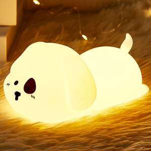 Silicone LED Puppy đèn màu thay đổi thay đổi độ sáng cảm biến cảm ứng có thể sạc lại USB powered trẻ em phòng ngủ cạnh giường bầu không khí đèn ngủ - Product Image 1