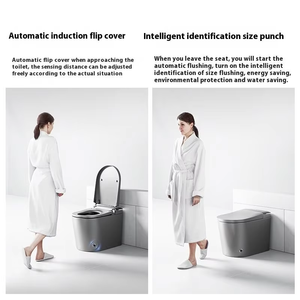 Toilette intelligente moderne en céramique monobloc de luxe avec chasse automatique Bidet de luxe <span class=keywords><strong>Wc</strong></span> électrique Sanitaire monté au sol - Product Image 6