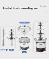 Machine à cascade de chocolat OEM à 5 niveaux, présentoir commercial pour buffets, hôtels, pâtisseries, traiteurs et acheteurs de marques privées
