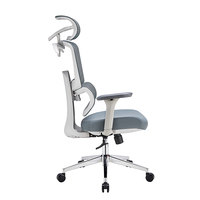 Chaise de bureau moderne réglable en maille, pivotante, avec dossier en tissu et soutien lombaire ergonomique