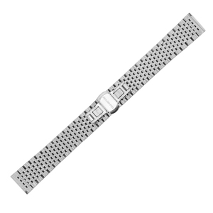 Bracelet de montre en acier inoxydable argenté, bracelet de remplacement tressé, fermoir papillon pour montres habillées pour femmes - Product Image 3