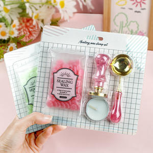 Sealing Wax Stamp Set Bubble Blister <b>Kit</b> With Handle Spoon And Wax Granules For Wedding Art Candle Making - Product Image 5