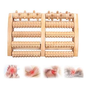 Rol pijat kaki kayu mewah polos warna alami Plantar Fasciitis pemijat tumit neuropatik pijat nyeri kaki - Product Image 4