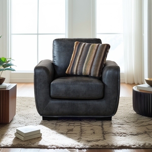Fauteuil simple noir élégant et rétro, confortable pour la lecture dans la chambre ou comme chaise longue - Product Image 5