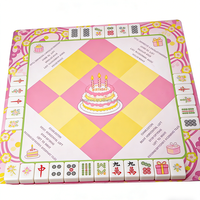 Jeu de tuiles de mahjong en acrylique cristallin OEM avec sac et tapis, fabrication sur mesure, taille et couleur personnalisées, jeu de mahjong vintage à trois couches de 160 tuiles
