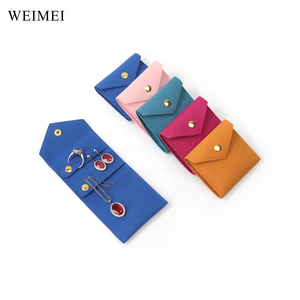 WEIMEI Professional Custom Jewelry Roll <b>Bag</b> High Class Purple Ear <b>Stud</b> Pendant Necklace Jewelry Box Envelope <b>Bag</b> - Product Image 4