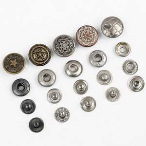 Haute qualité 10mm 20mm 4 parties logo personnalisé conception <span class=keywords><strong>laiton</strong></span> gravé sac chaussure chapeau presse métal boutons pression pour vêtements - Product Image 1