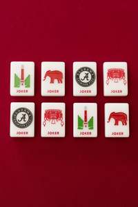 Juego de Mahjong Americano de Lujo, Fichas Blancas de ABS con Soporte, Empujadores y Bolsa para 4 Jugadores - Product Image 3