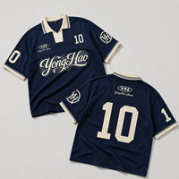 Fabricant de vêtements personnalisés OEM ODM, maillot de football en mesh pour homme, t-shirt à col polo, impression de numéro, streetwear rétro