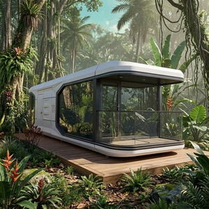 Casa Cápsula Espacial de Lujo, Casa Prefabricada Pequeña, Cabaña Móvil Modular para Resort, Hotel, Airbnb, Glamping, Vivienda Vacacional, <span class=keywords><strong>Villa</strong></span> Turística - Product Image 4