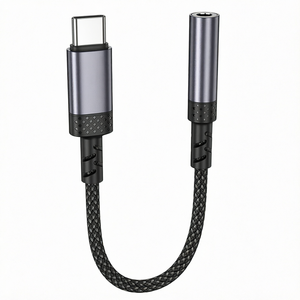 Cable Conversor de Audio Digital <span class=keywords><strong>Borofone</strong></span> BV24 Tipo-C a 3.5mm para Teléfono Móvil, Nuevo, Aleación de Aluminio, Trenzado de Nailon, Protección Contra Cortocircuitos - Product Image 1