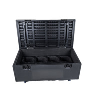 Estuche de vuelo de plástico PE ligero personalizado impermeable por Leds 24X18W con estuche de vuelo Estuche de vuelo extraíble Cabezal móvil