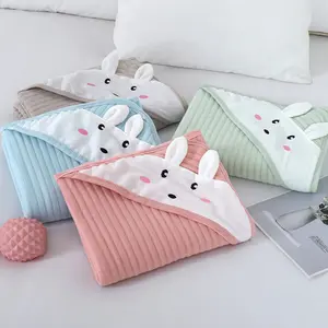 Dropshipping Newborn Simple Pure 100 Cotton Blanket Hoodie Dropshipping Blanket Baby